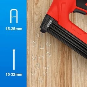 Resim Lidyahan Store KBZ90 15-25MM Zımba ve 15-32MM Profesyonel Çivi Çakma Makinesi + 3000 Adet Yedek Zımba ve Çivi, Kırmızı/siyah 