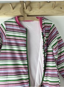 Resim Key Kıds Çizgili Pembe Kız Pamuklu Bacaklı 2.5 Tog Çocuk Uyku Tulumu Çok Renkli 