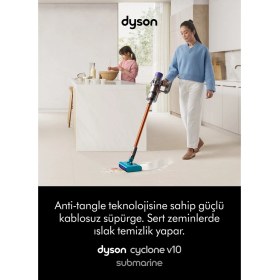 Resim Dyson Cyclone V10 Submarine™ Islak ve Kuru Temizleme Özellikli Kablosuz Süpürge 