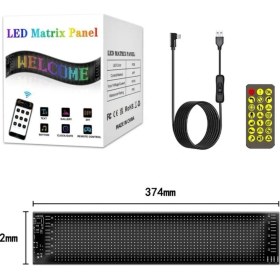 Resim Wearfitpro LED Matrix Panel Dijital Ekran Kumandalı App Kontrollü LED Ekran Kayan Yazı 