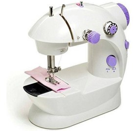 Resim Beyaz Mini Ev Dikiş Makinesi, Pedallı, Kolay Kullanım, Hızlı ve Pratik Dikiş Toolu 