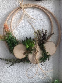 Resim MtHomeStore Makrome Duvar Kasnak Bohem Aksesuar Duvar Balkon Süsleme 20cm 