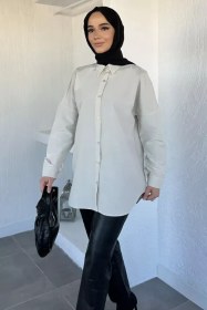 Resim Tesettür Klasik Tunik Taş TZL-P-00020575 