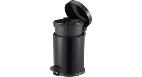 Resim 3l Siyah Banyo Seti, Pedallı Çöp Kovası ve Tuvalet Fırçası Seti 