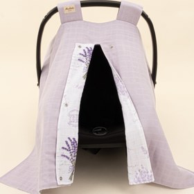 Resim Puset Örtüsü - Çift Taraflı - Lila Muslin - Lavanta 