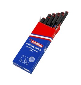Resim 147 S Çok Amaçlı Asetat Kalemi - Permanent Kalem Silgili 0.3mm Kırmızı 10 Lu Paket Kırmızı 