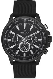 Resim Nacar SAFİR CAM SPOR SİYAH ERKEK KOL SAATİ NC34-290748-BBS1 