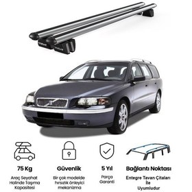 Resim Pençe Volvo V70 Ara Atkı 1997-2007 Uyumlu Gri Ara Atkı Port Bagaj Tavan Barı 