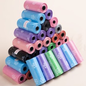 Resim 75 Paket Pati Baskılı Köpek Atık Torbaları - Sızdırmaz, Dayanıklı Polietilen Dışkı Torbaları Kolay Yırtılabilir Tasarım ile, 2.0 KG Yük Kapasitesi - Çeşitli Renklerde (Mavi, Pembe, Mor, Yeşil, Turuncu) Evcil Hayvan Temizliği için Mükemmel, Eğlenceli Desenli Torbalar | Sızdırmaz Yapı 