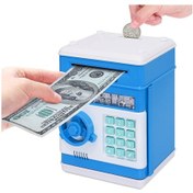 Resim Technojet Mavi Atm Kumbara Şifreli Otomatik Kağıt Para Alan Kasa Kumbara 