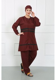 Resim Akbeniz Büyük Beden Tesettür Mayo Bordo 44020-bordo Bordo 
