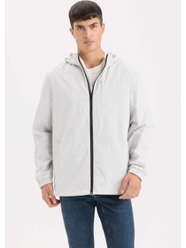 Resim DeFacto Regular Fit Kapüşonlu Pamuk Astarlı Fermuarlı Mevsimlik Baharlık Mont D7578AX25SPGR503 
