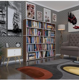 Resim Kenzlife Kitaplık Süper Ga 150 160 19 Cvz 5 Katlı 2 Bölme Çift Bölme Opsiyonlu Ofis Mutfak Banyo Dolabı Arkalıksız Çok Renkli 