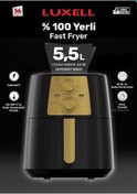 Resim Bosphorusboutique Xl Lx-fc5937 Luxell L Gold Fryer Fryer Fritöz-black Fast Air 5,5 Aa 