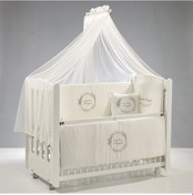 Resim Meltem Kids Mia Anne Yanı Ahşap Sallanır Beşik 60 x 120 CM (Beyaz - Angel) Beyaz 