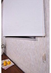 Resim Ekru Karartma Düz Etek Dilimsiz Ekru Blackout Zebra Stor Güneşlik Perde 240 X 260 