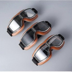 Resim Retro Motosiklet Gözlükleri Deri Pilot Kask Gözlükleri Uv400 Vintage Klasik Gözlükler Scooter Motosiklet Bisiklet Güneş Gözlüğü Bisiklet Gözlükleri H 