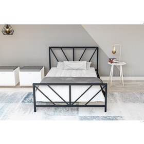 Resim Metalia Gm 228 Gözde Siyah Tek Kişilik Karyola 90X190 