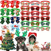 Resim 10 Adet (Rastgele Karışık) Köpek Papyonları Noel & Kış Ayarlanabilir Yaka Bağlantıları, Çekili, Ekose, Santa ve Ren Geyiği Şablonlu - Small/Medium Irklar için Evcil Hayvan Aksesuarları, Tokalı Kapatma, Dikimsiz Papyonlar Pomeren, Çivava Şih Tzu 