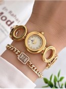 Resim Revello Grinicci By Altın Kaplama Elite Taşlı 30 Mt Su Geçirmez Bileklik Lady Wristwatch 