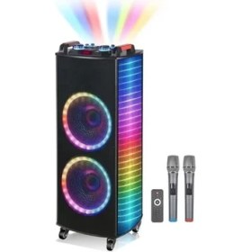 Resim YİĞİT GSM Taşınabilir Bluetoothlu Mikrofonlu Kumanda ve RGB Renkli Bluetooth Hoparlör NDR-1010S 