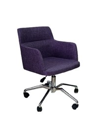 Resim Büro Sandalyesi Örümcek Yıldız Ayaklı Mor Keten Kumaş 