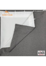 Resim Lüks Gri Blackout Keten Karartma Pilesiz Fon Perde Gri 