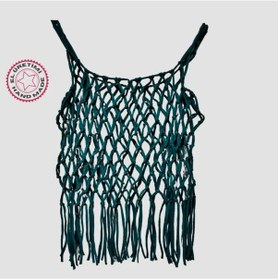 Resim Uretti - Sevgi 6598 - El Yapımı Penye İp Makrome Atlet 40cm - Yeşil Yeşil 