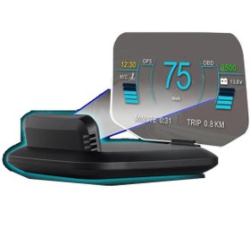 Resim Gplus C1 HUD OBD GPS 48 Fonksiyon Hayalet Gösterge Head Up Display 