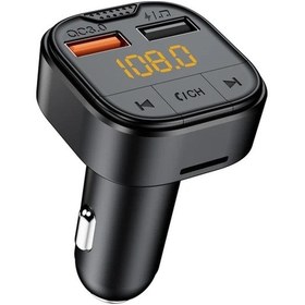 Resim Honeybeeshop 1 Adet Standart Araba Kablosuz Oynatıcı Eller Serbest Telefon Fm Verici Ses Alıcısı Araba Şarj Cihazı 