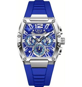 Resim Fochsia Lıge Öğrenci Saati Gümüş Mavi Kadran Işıklı Spor Kronograf Deri Kordon Diğer 