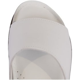 Resim Napa Shoes Hakiki Deri Lazer Kesim Delikli Rahat Taban Kadın Terlik Napa-309 Beyaz 