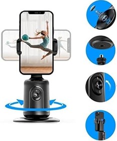 Resim Hobimtek P01 360° Hareket Algılayıcı Sensörlü Akıllı Çekim Selfie Video Takip Tripodu Gimbal Telefon Tutucu Vlog Tripod 