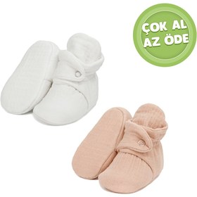 Resim Ella Bonna Organik Pamuk Müslin Bebek ve Çocuk Panduf - 2'li Paket 