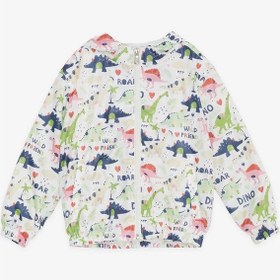 Resim Breeze Girls & Boys Erkek Çocuk Yağmurluk Savaşcı Dinozor Desenli 1-5 Yaş, Ekru 