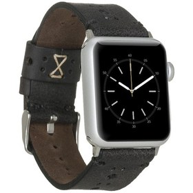 Resim Bouletta iOS Uyumlu Watch Deri Kordon 38-40-41Mm Delikli Siyah 