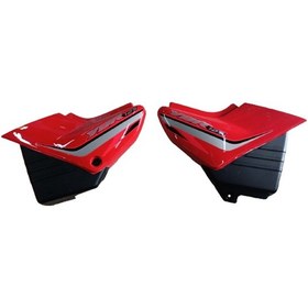 Resim Yamaha Ybr 2004-2009 Sağ Sol Akü Kapakları Takım Kırmızı Etiketsiz İthal 