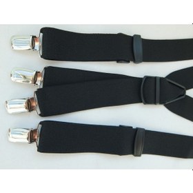 Resim Siyah Pantolon Askısı / Dört Klipsli Siyah 