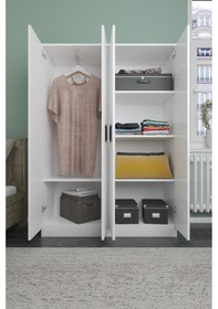 Resim ABETEMOBİLYA Abete-4 Kapılı Beyaz Gardırop 