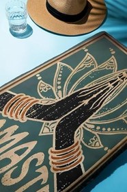 Resim Dijital Baskı Plaj Deniz Havlusu Namaste Desenli Peştamal HVL0143 