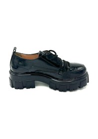 Resim Siyah Rugan Sofia Hakiki Deri Kadın Oxford Ayakkabı Siyah 