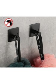 Resim Zift Unique 2 Adet Paslanmaz Çelik Siyah Banyo Askısı / Bornoz Askısı / Havlu Askısı / Havluluk /paslanmaz Hooks 
