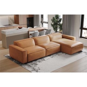 Resim hoom concept ORLANDO DERİ ÜÇLÜ SAĞ KÖŞE KOLTUK 