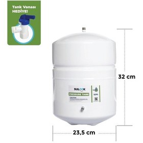 Resim Su Arıtma Cihazı Tankı - Vana Dahil-Ntibakteriyel-3,2 Galon -12 L 