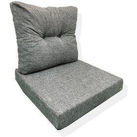 Resim Bahçe Balkon Mobilyası Minderi 1 Adet Minder, 1 Adet Kırlent Gri 