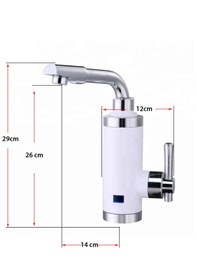 Resim Elektrikli Sıcak Musluk Ani Su Isıtıcı Termal Şofben Musluk Asg5b Beyaz 