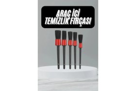 Resim Mercansa 5 Adet Oto Detaylı Temizleyici Araç Içi Temizlik Fırça Seti Koltuk Döşeme Kapı Toz Alma Fırçası 