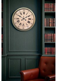 Resim Nostalji Stil 40 Cm Metal Eskitme Duvar Saati Diğer 