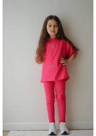 Resim Jeliboom Kids Taşlı Taytlı Kız İkili Takım 3-10 Yaş -li6727220 - Pembe 