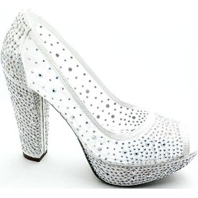 Resim Punto 586398 Sedef Kadın Taşlı Abiye 13 Cm Topuklu Ayakkabı 